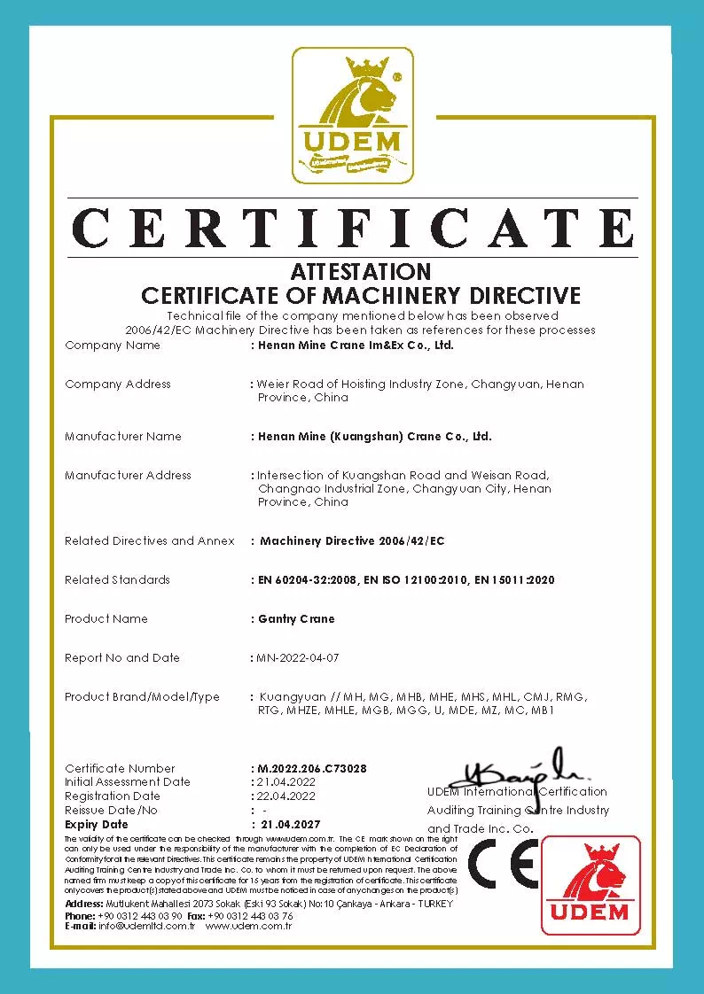 Machine Certification